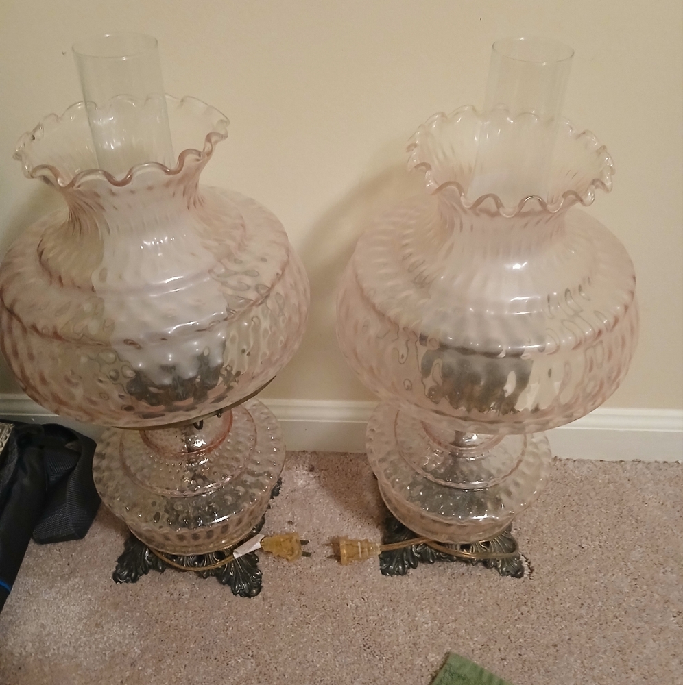 ANTIQUE ELECTRIC OIL LAMPS